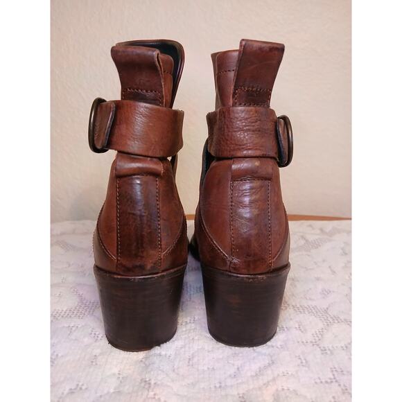 Women's P. Monjo Brown Leather Ankle, Size US 8 - Picture 3 of 6